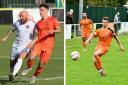 Left: Fabio Sole makes his debut for Hartley Wintney FC against Truro City. Credit: Josie Shipman; Right: File photo of Paul Hodges. Credit: Sean Dillow