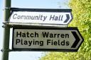 HATCH WARREN, Basingstoke..Hatch Warren playing fields sign.The Portsmouth Arms Pub...Photograph By: Sean Dillow..www.TheBigCheesePhotography.co.uk.