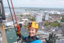 Anna O'Shea during a previous fundraiser for Ark, abseiling down Spinnaker Tower, in Portsmouth