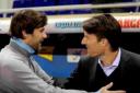 Mauricio Pochettino, left, and Michael Laudrup embrace after one of their meetings in La Liga