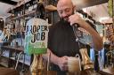 Mr Randall pouring a Rude Giant pale ale.
