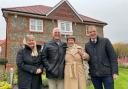 New housebuyers John and Carolyn Troman in Overton with Jane and Stuart from Bewley Homes