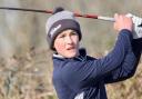 Albie Beeston playing for the U18s in Hampshire Golf’s Past Present Future match at Hayling Golf Club. Credit: Andrew Griffin/AMG Picture
