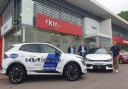 From left to right,  Steve Fisher (Snows Kia Sales Manager), Aaron Valentine (Snows Kia Franchise Sales Manager) and James Jagged (Basingstoke RFC Club Chair)