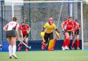 Ladies 1s, from left to right: Aoife Smyth (c), Gemma Carswell (gk) and Zoe Lyon