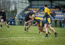 Ryan McGealy carries strongly for Andover against Basingstoke