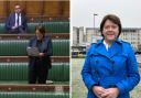 Maria Miller in parliament and outside Basingstoke hospital
