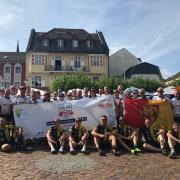 The Arkriders Twin Towns Tour team with members of the welcome reception party in Euskirchen