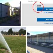 Camrose football stand auctioned on eBay