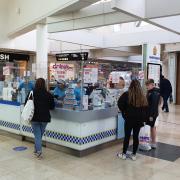 The last day of Auntie Anne's kiosk in Festival Place