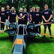 Families from Sherfield-on-Loddon with their X-Wing kart before the Red Bull soapbox race