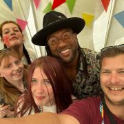 Ortise Williams with young carers from Basingstoke