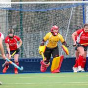 Ladies 1s, from left to right: Aoife Smyth (c), Gemma Carswell (gk) and Zoe Lyon