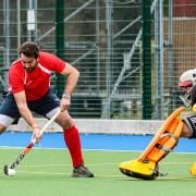 Basingstoke Men 1s’ player coachand top goalscorer Andy Pett, who scored two more goals on Saturday