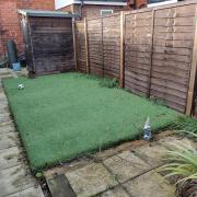 The artificial grass which Michael Gorman charged £42,000 his victim for