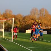 Action from Hartley Wintney away game against Uxbridge