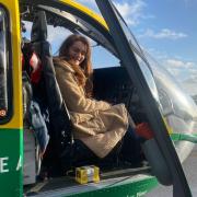 Fortem Financial Management director Shannon Liddiard at Hampshire and Isle of Wight Air Ambulance's base in Thruxton