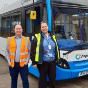 Stagecoach Basingstoke depot managers Jon Beckley (engineering) and Kerry Mansfield (operations)