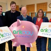 Castle Hill Primary School, Winklebury, Basingstoke.Class 8, year 3 pupils help launch the Arkday charity event in aid of the Ark Cancer Centre charity.Arkday committee: Hannah Perryman, Andy Jackson, Darren Lovegrove, Mark Jones, Debbie Loveridge &am