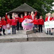 Pupils from Hatch Warren Infant School's school council show their support for Ark Day