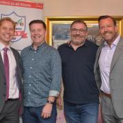 From left, Kevin Randall, from LMW, Gary Livingstone, from headline gold sponsor MiniTec, Dave Gammon, from Sixth Sense Business, and Lionel Eales, from Display Manager, were among the Arkriders Twin Towns Tour sponsor representatives at the Arkriders