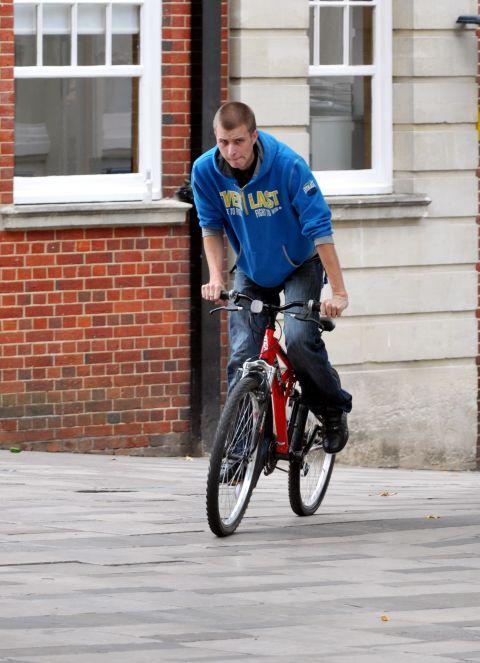 Pictures of cyclists caught riding on pavements in Basingstoke