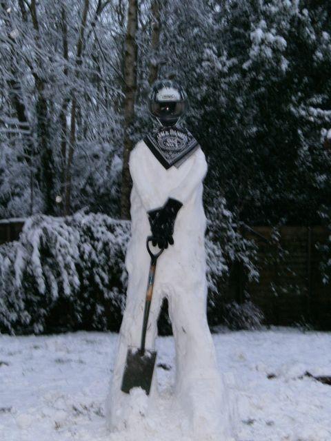 A giant snowman. Sent in by Dan Barton.