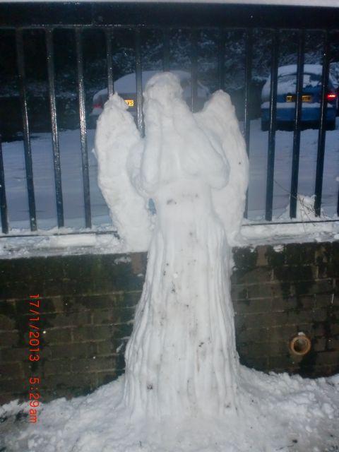 A weeping snow angel from Dr Who. Sent in by Sarah Leach