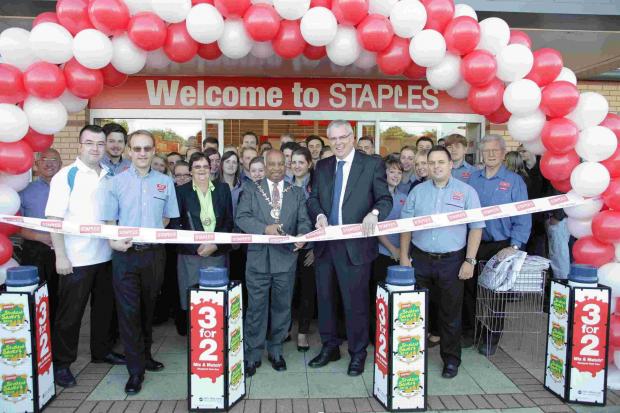 The opening of the new Staples store on Brighton Hill Retail Park