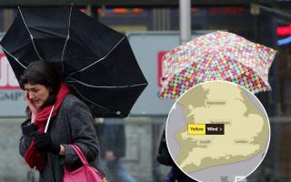 A Met Office warning for Basingstoke as the town is set to be battered by strong winds