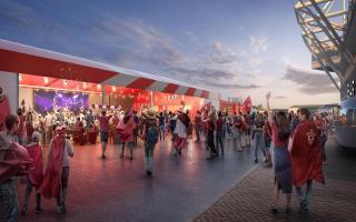 Mock up of fan zone creation and improvements at St Mary's Stadium