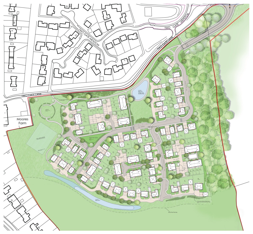 Bewley Homes has lodged plans for an 82-home development in Overton