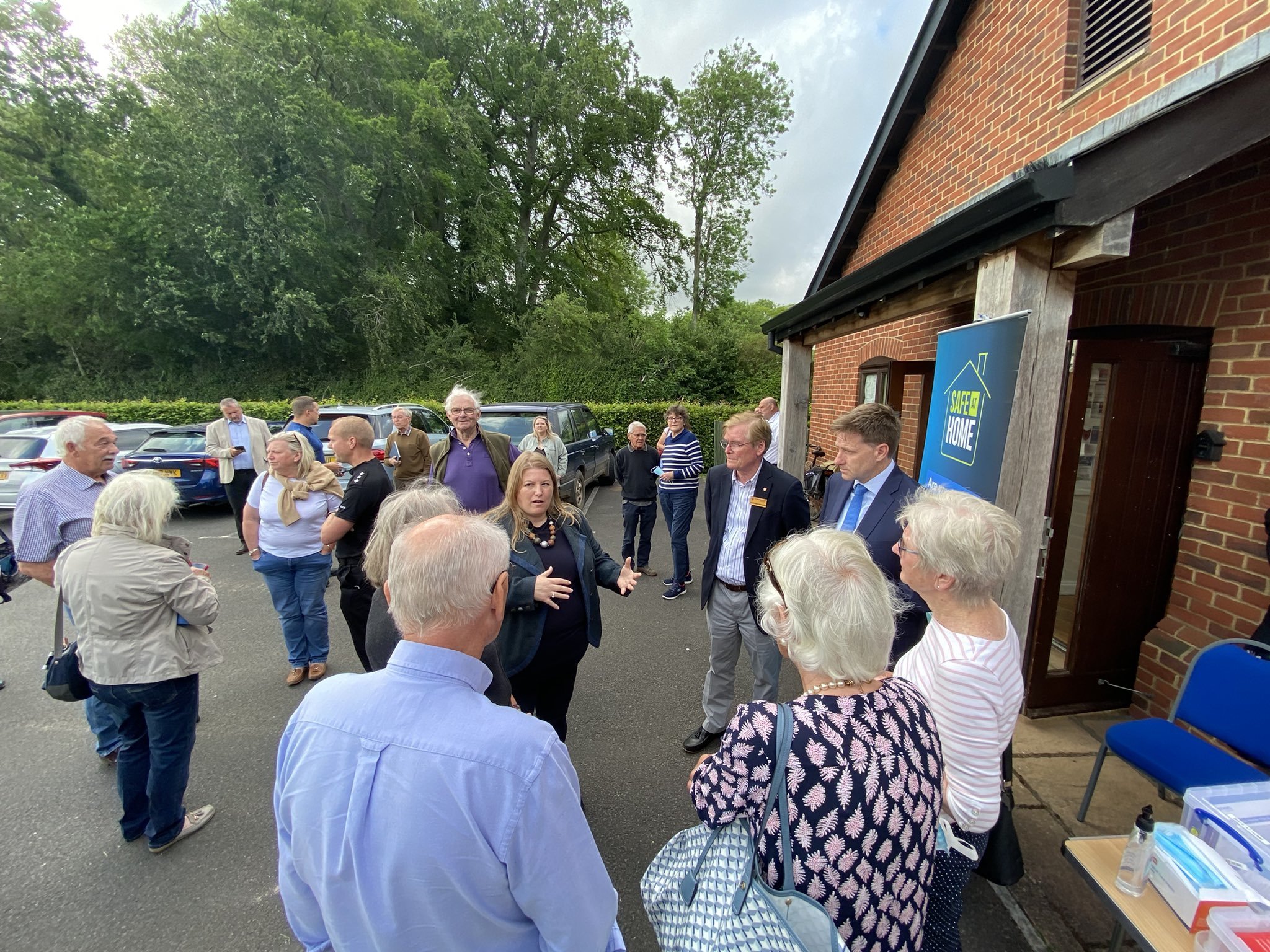 New Police and crime Commissioner Donna Jones speaking to the public at East Stratton surgery yesterday evening. Photo: PCC
