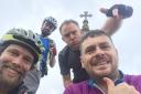 Alex Bristow (second from right) was one of four cyclists who took on the 87-mile challenge