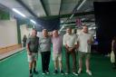 Paul Driver, Rhys Driver, Micky Hazard and Steve Perryman with Glenn Hoddle at sportsman evening with Glenn Hoddle