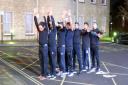 Capital Cricket Club members perform a mime outside Basingstoke and Deane Borough Council office ahead of a full council meeting
