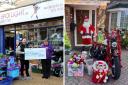 The cheque to Spotlight UK and Santa on a Bike!