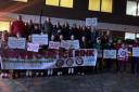 The protest outside the Basingstoke council building on Thursday, February 23
