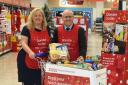 Emma Revie of The Trussell Trust and Lindsay Boswell of FareShare thanked generous shoppers for their donations.