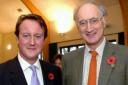 Sir George Young MP with David Cameron (left) when the now Prime Minister visited St Mary Bourne in November 2005