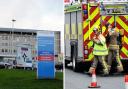 Basingstoke hospital and general image of firefighters
