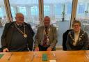 The Mayor and Mayoress of Basingstoke with Probus President, Dr Jeff Grover (centre)
