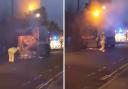 The bin lorry on fire in Basingstoke and Deane