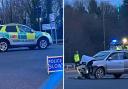 A car and an ambulance were involved in a crash near Basingstoke hospital
