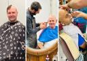 Councillors David McIntyre, Simon Minas-Bound and Jay Ganesh brave the shave for a fundraiser