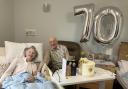 Roy and Pam Hazell celebrating their wedding anniversary