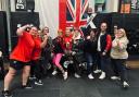 Natalie Welch with her friends at Basingstoke gym Elite-Bodyworks