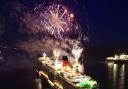 The fireworks display to mark Queen Anne's first sailaway with passengers. Picture: Chris Hollis