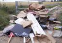 Fly-tipped items at Ibworth Lane