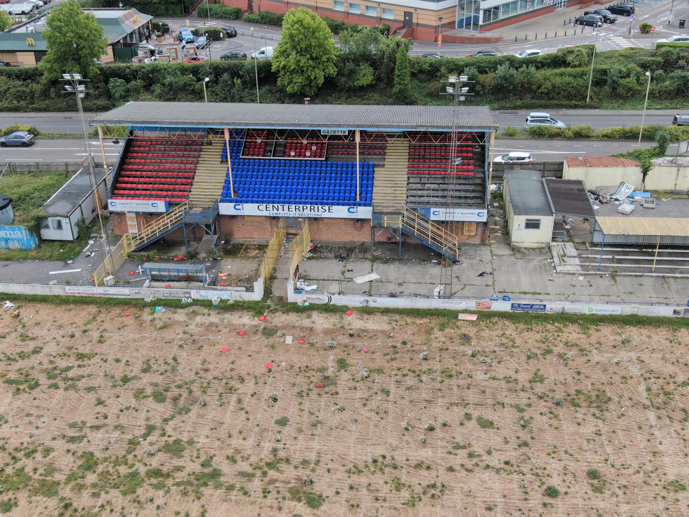 Sports ground left to rot